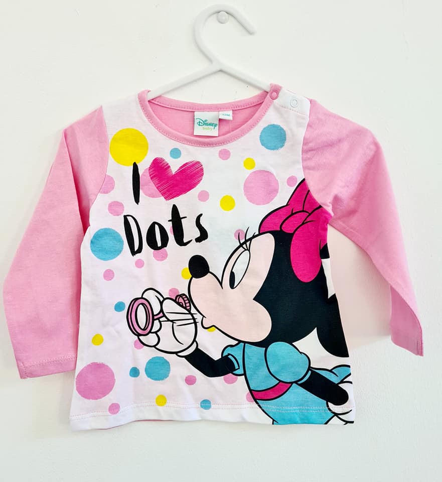 Minnie Mouse Langarm Shirt Baby I love Dots