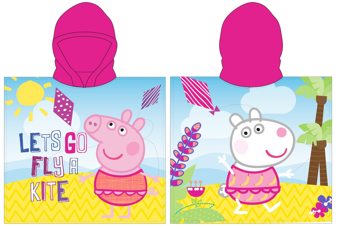 Peppa Wutz Poncho mit Pepp und Lucy 55x110cm