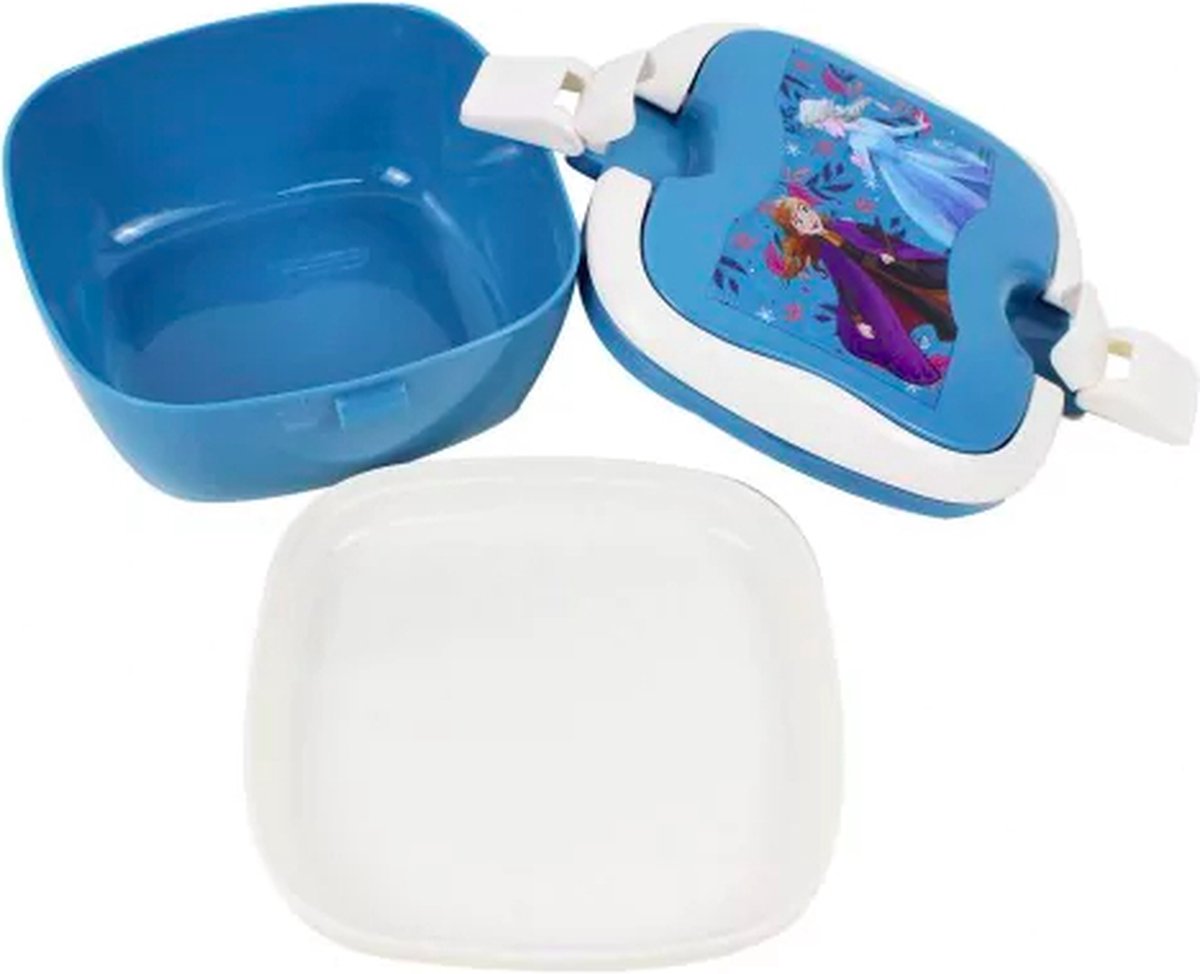 Disney Frozen - Die Eiskönigin Lunchbox Vesperdose Brotdose Anne und Elsa blau