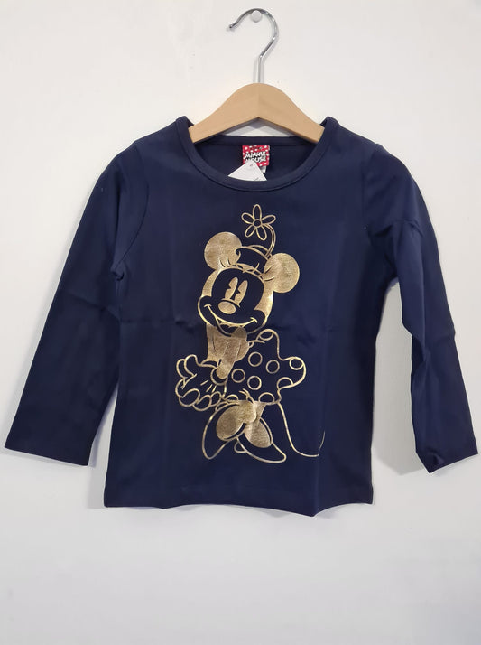 Minnie Mouse Langarm Shirt dunkelblau 116
