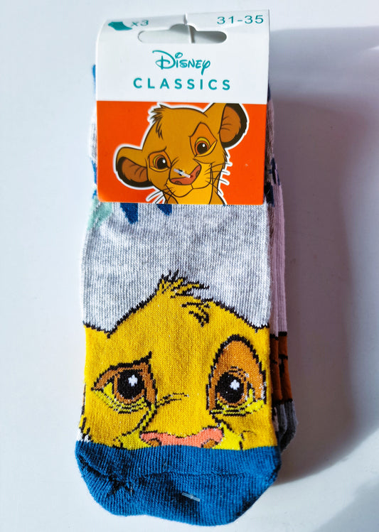 Disney König der Löwen Sneaker Socken 3er Set Simba Timo Pumbaa 31-35