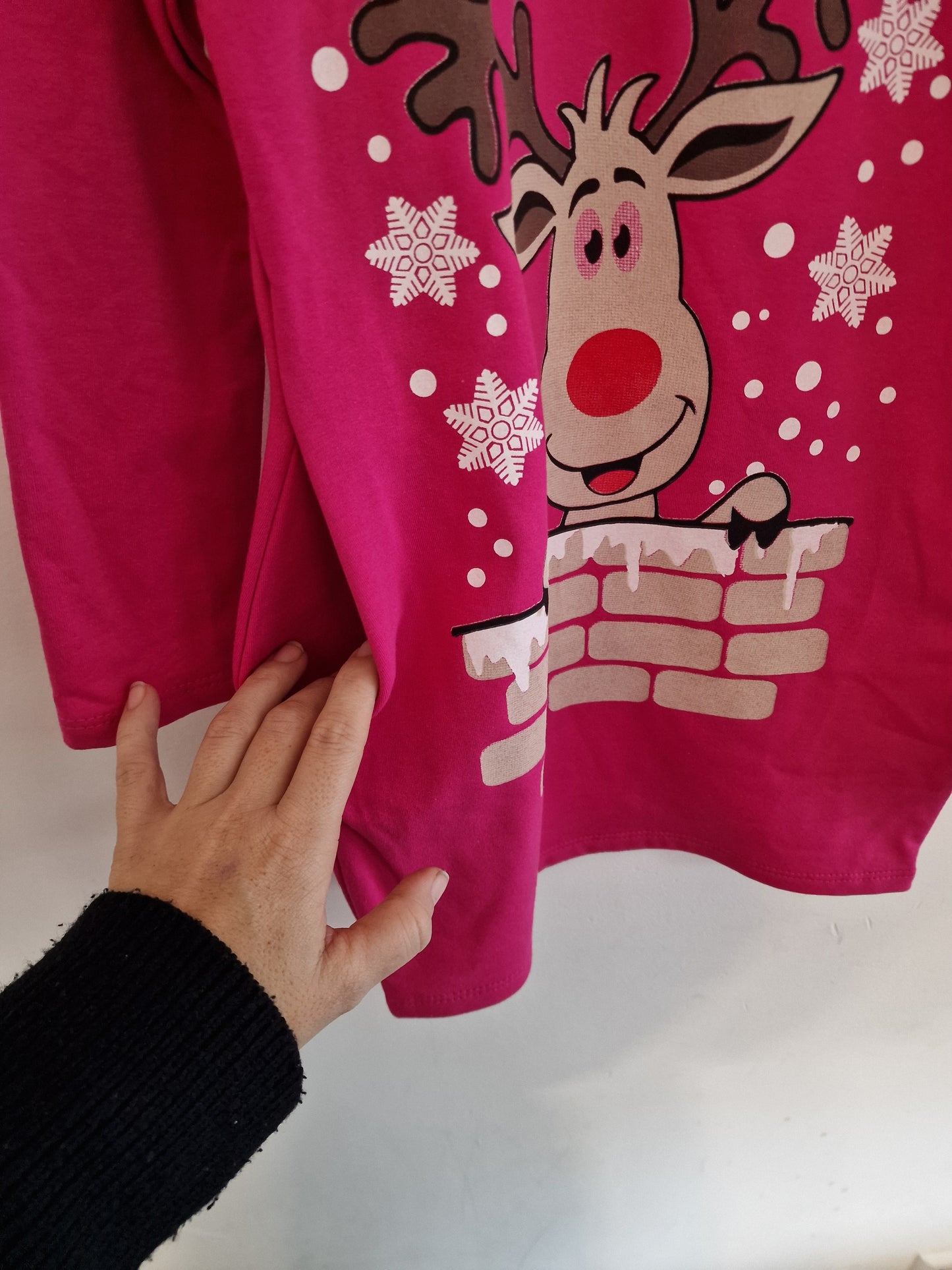 Weihnachtskleid Rentier Christmas X-Mas Kleid pink