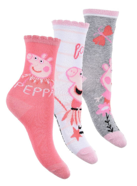 Peppa Pig set of 3 socks size. 31/34 