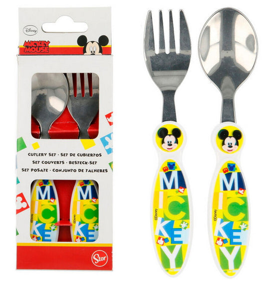 Disney Mickey Mouse Besteck Set Metall Galbel und Löffel