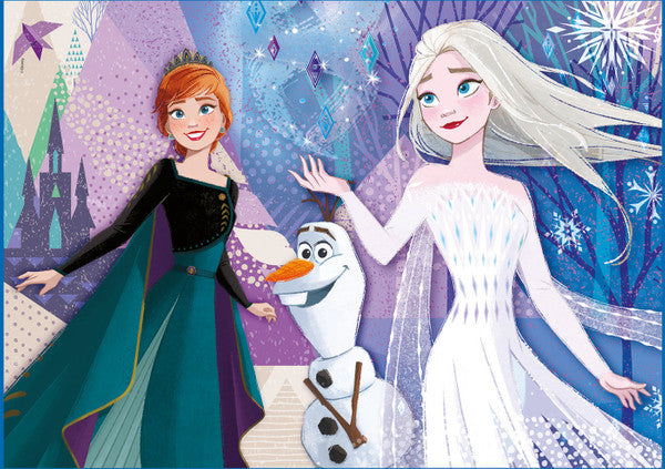 Disney Frozen - Die Eiskönigin Puzzle 104 Teile mit Anna, Elsa und Olaf