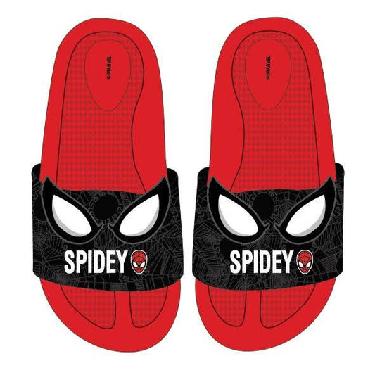 Spiderman flip flops red