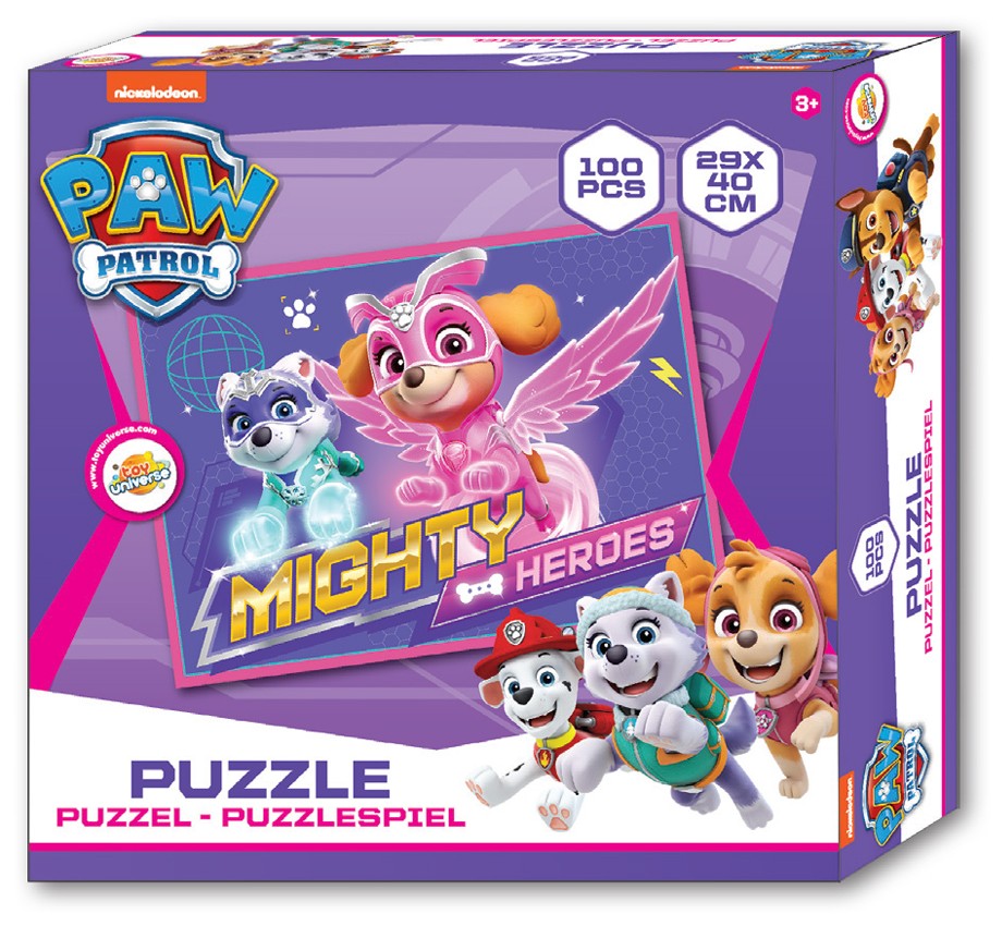 Paw Patrol 100 Teile Puzzle Mighty Heroes Everest und Skye