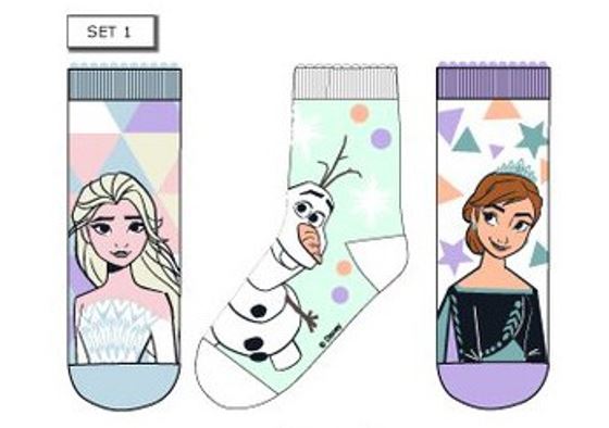 Frozen Die Eiskönigin Anna, Elsa und Olaf 3er Set Socken