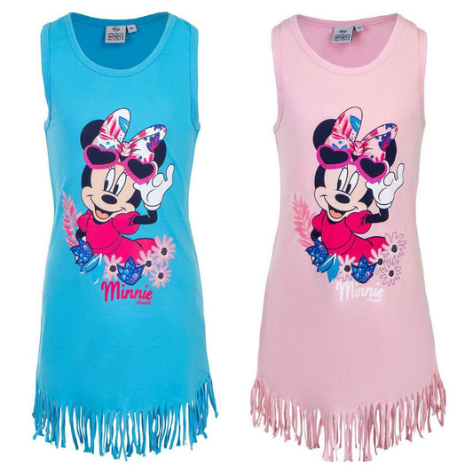 Minnie Mouse summer dress with fringes blue pink