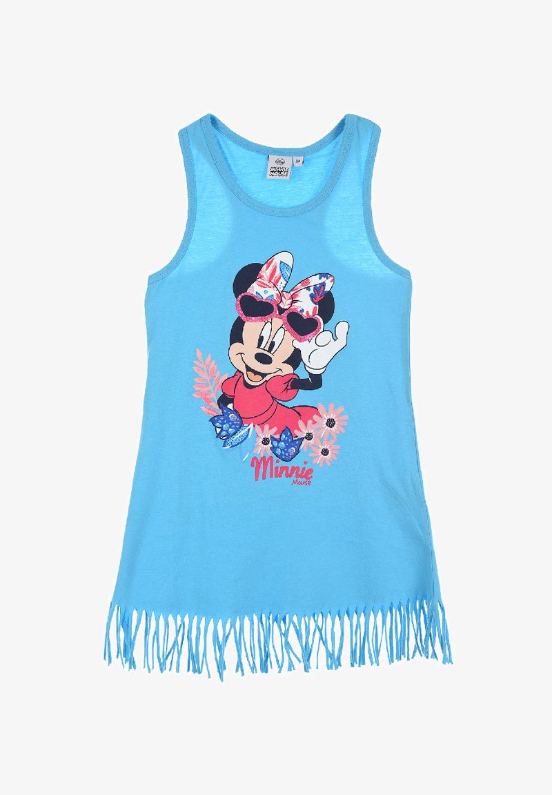 Minnie Mouse Sommer Kleid mit Fransen blau rosa
