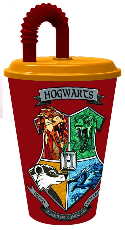 Harry Potter Trinkbecher mit Strohhalm und Deckel