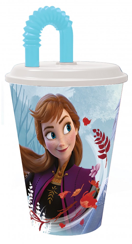 Disney Frozen - Die Eiskönigin Trinkbecher mit Strohhalm und Deckel