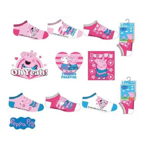 Peppa Pig Sneaker Socks Size 31/34 set of 3