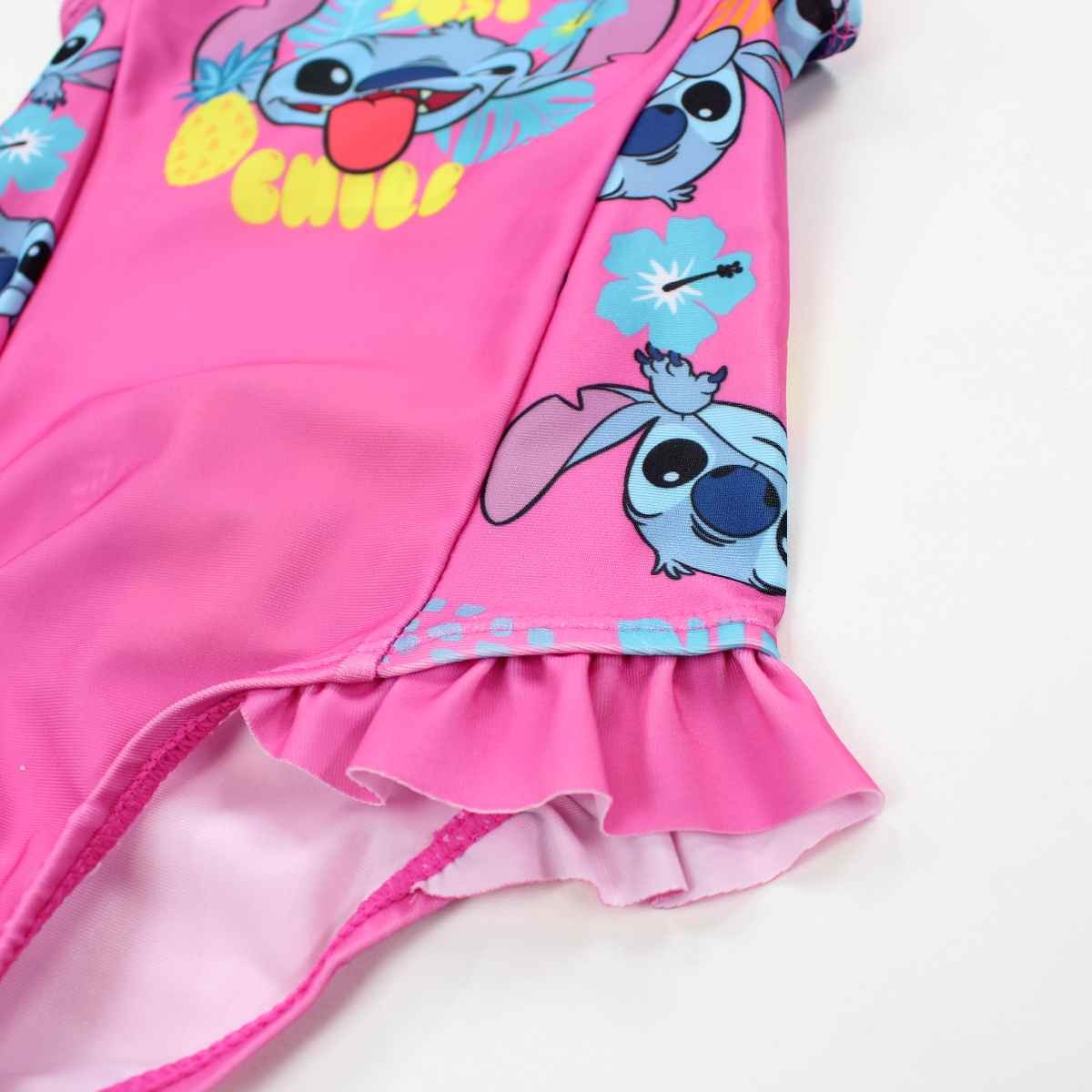 Disney Stitch Badeanzug in Rosa mit Hawaii-Feeling und Rüschen
