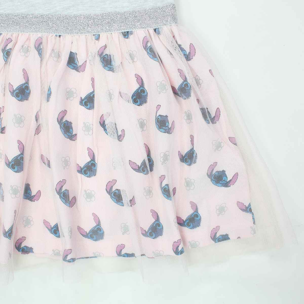 Stitch Kleid grau/rosa mit Tüll