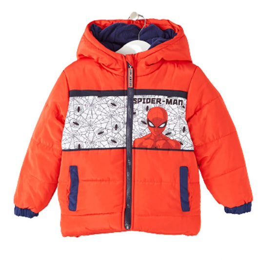 Spiderman winter jacket down jacket red