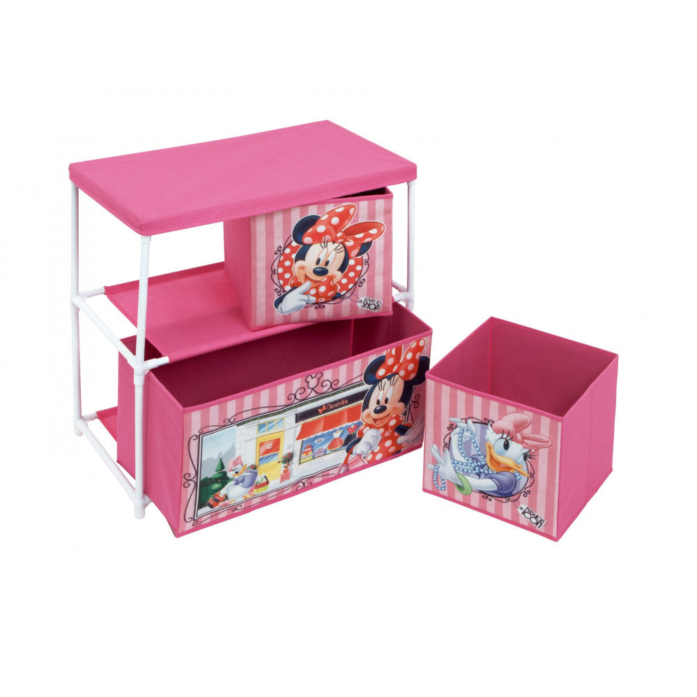 Disney Minnie Mouse Aufbewahrungs Regal mit 3 Boxen